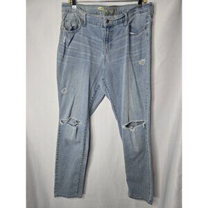 OLD NAVY THE SWEETHEART JEANS Distressed Light Wash Size 14 Regular